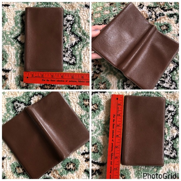 Hermès AUTHENTIC Vision Simple Leather Agenda Notebook Cover Dark Brown Blue - Picture 9 of 16